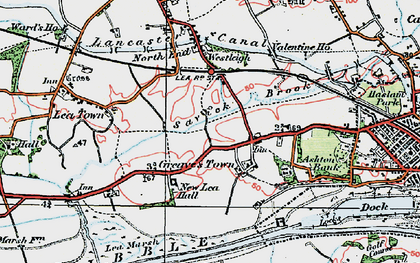 Old map of Lea in 1924