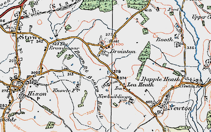 Old map of Bourn Brook in 1921