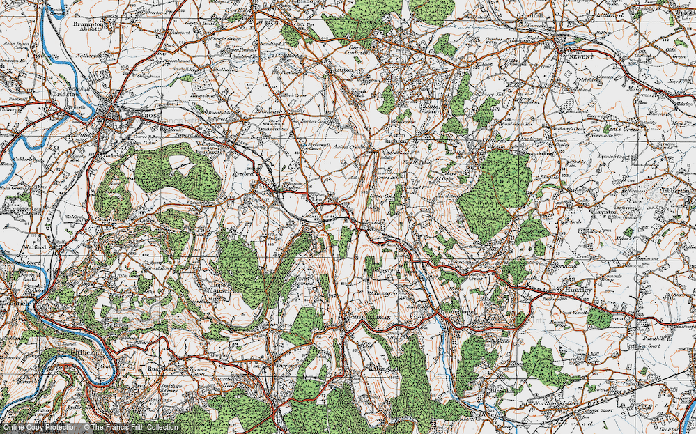 Old Map of Historic Map covering Aston Mills in 1919