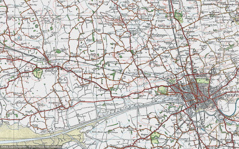 Old Map of Historic Map covering Salwick Sta in 1924