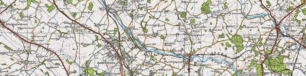 Old map of Lea Valley in 1920