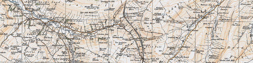 Old map of Lea Yeat in 1925