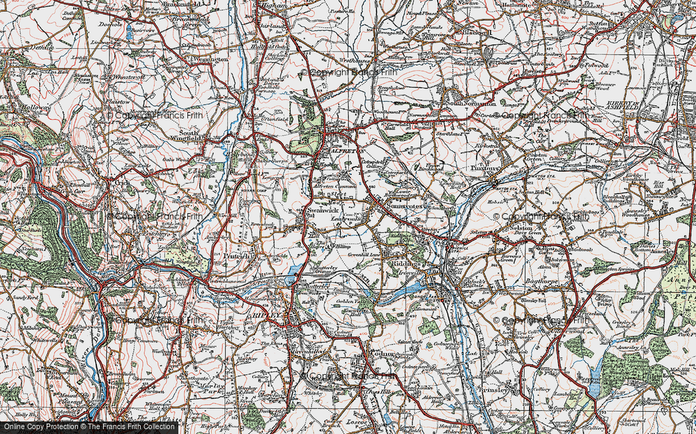 Old Map of Leabrooks, 1921 in 1921