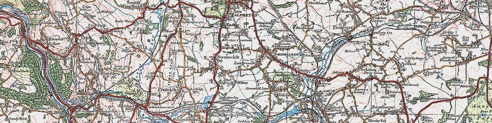 Old map of Leabrooks in 1921