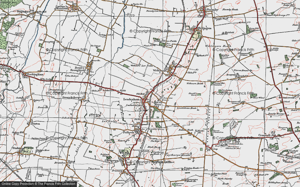 Old Map of Leadenham, 1922 in 1922