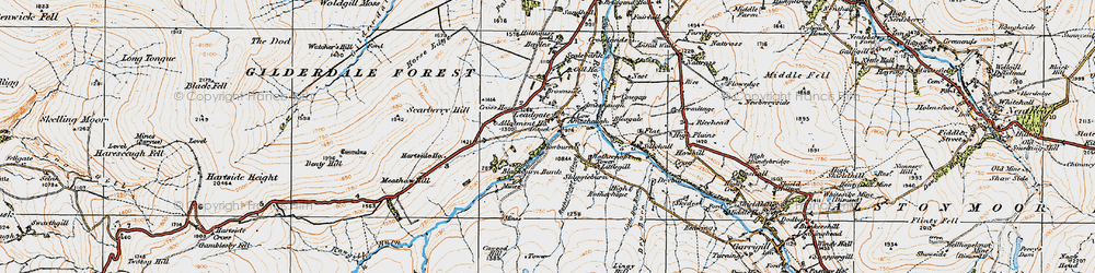 Old map of Bleagate in 1925