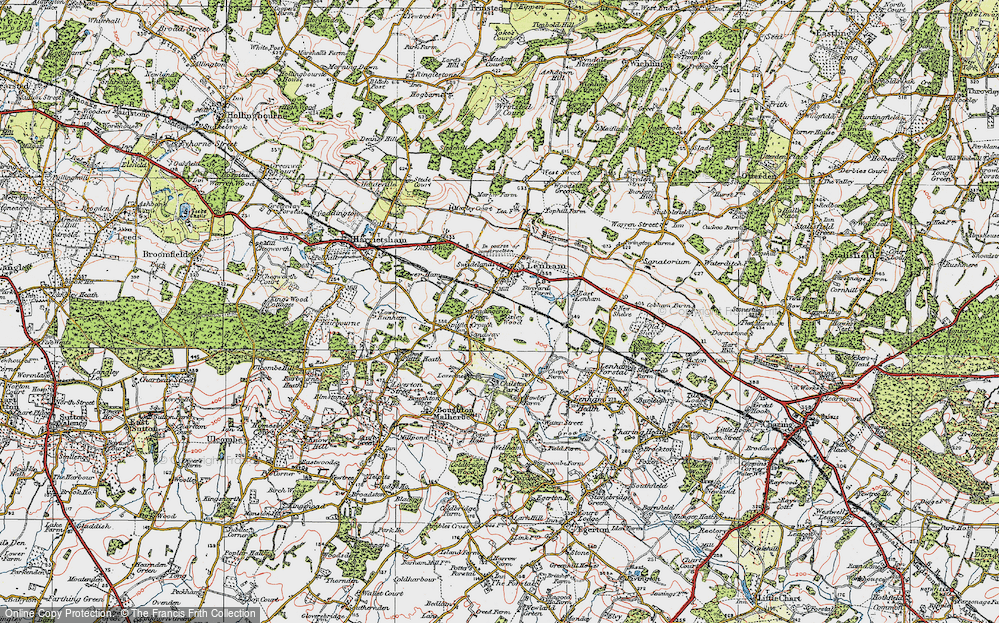 Old Map of Leadingcross Green, 1921 in 1921