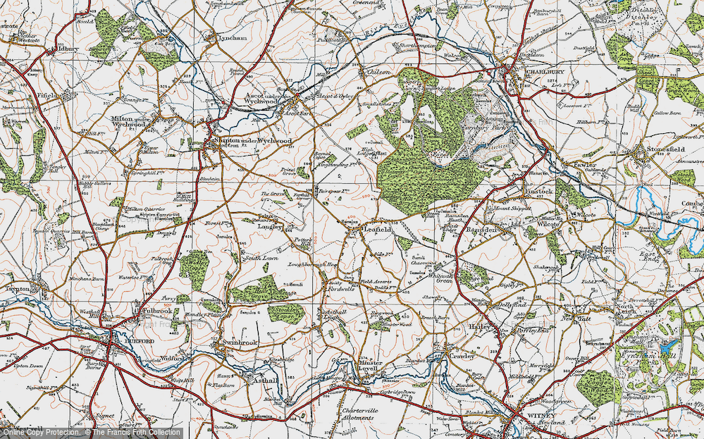 Old Map of Leafield, 1919 in 1919