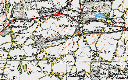Old map of Leafield in 1919