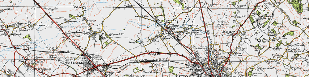 Old map of Leagrave in 1920