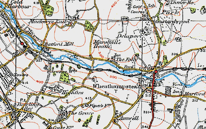 Old map of Leasey Bridge in 1920