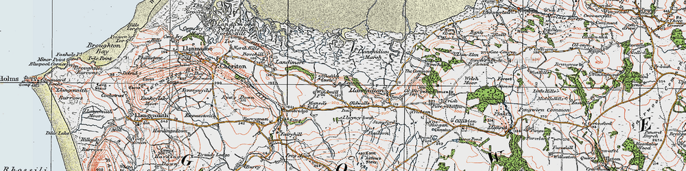 Old map of Leason in 1923