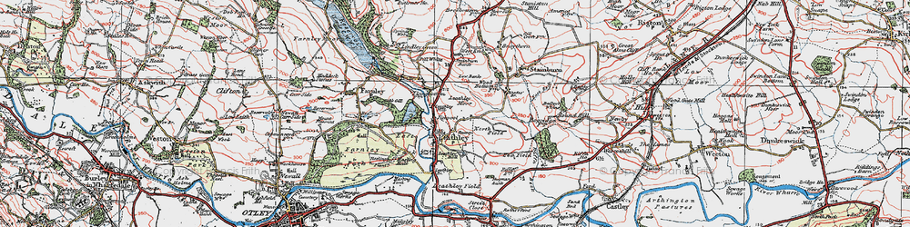 Old map of Leathley in 1925