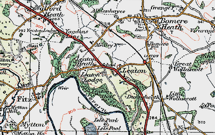 Old map of Albionhayes in 1921