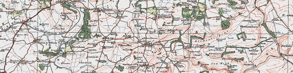 Old map of Leavening in 1924