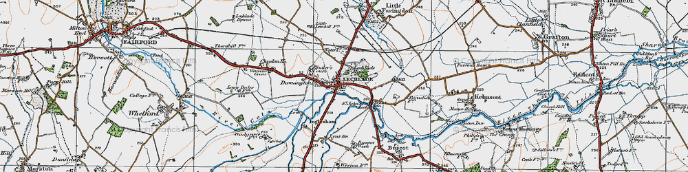 Old map of Lechlade on Thames in 1919