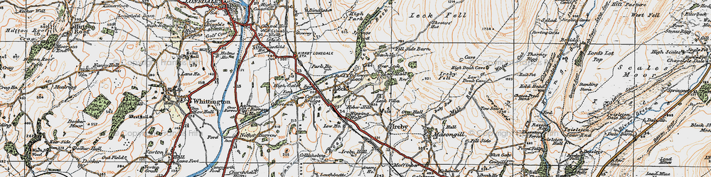 Old map of Leck Beck in 1925