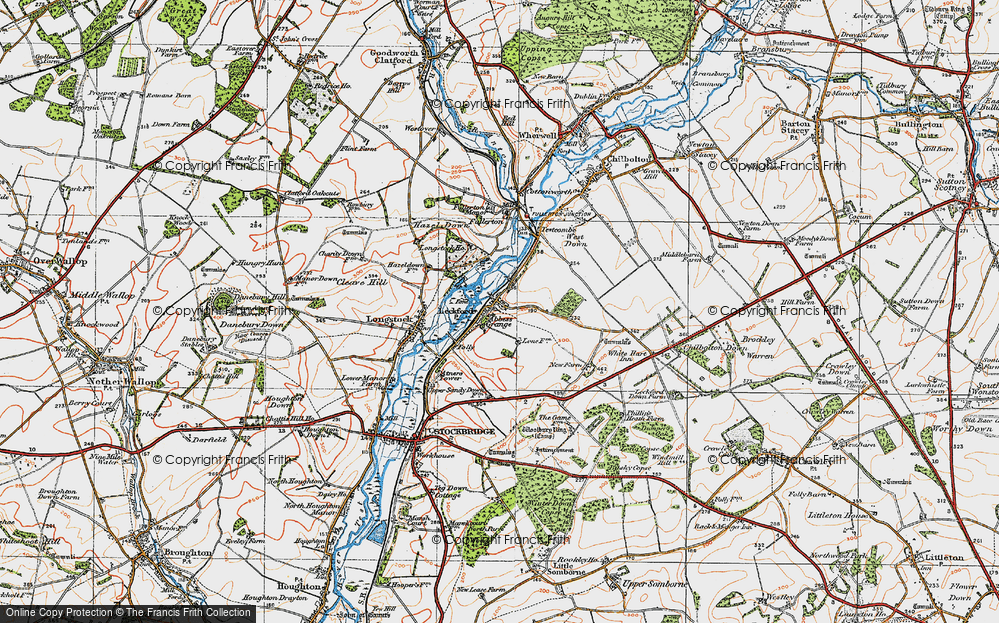 Old Map of Historic Map covering Woolbury in 1919
