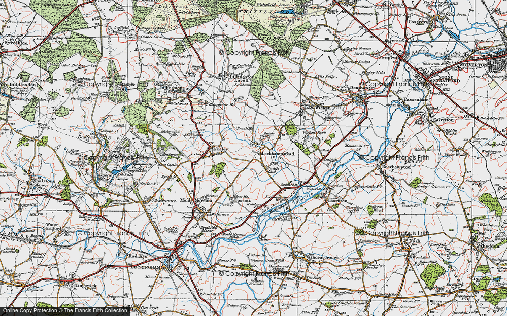 Old Map of Leckhampstead, 1919 in 1919