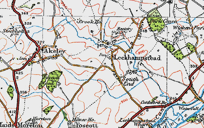 Old map of Leckhampstead in 1919