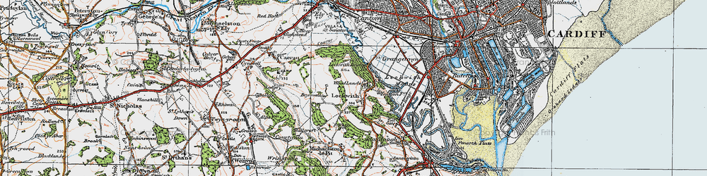 Old map of Leckwith in 1919