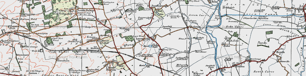 Old map of Leconfield Parks Ho in 1924