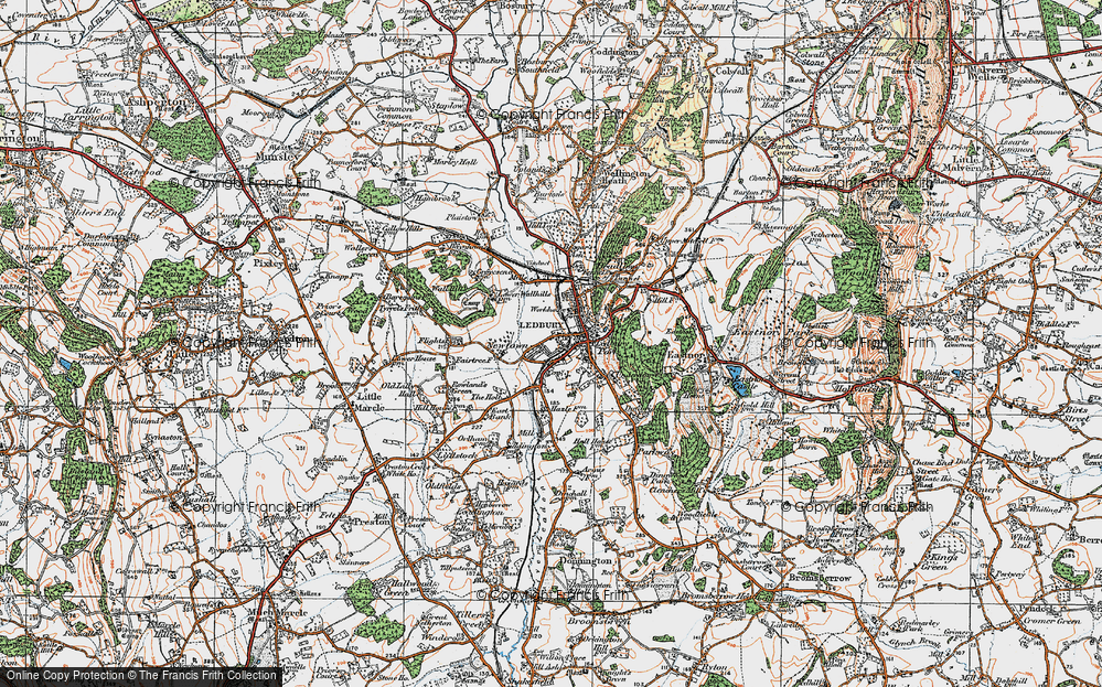Old Map of Ledbury, 1920 in 1920