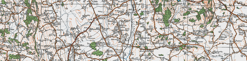 Old map of Leddington in 1920