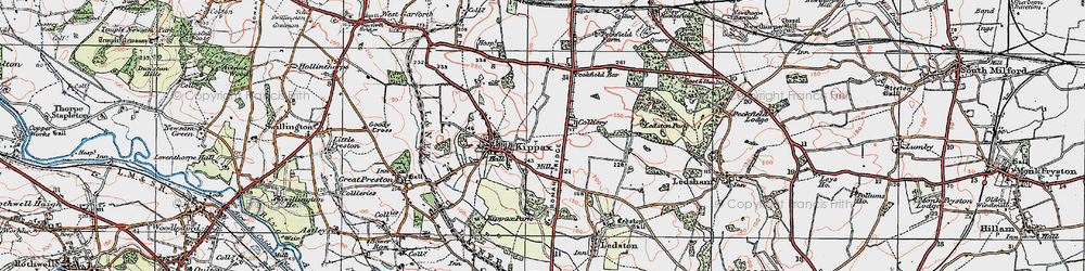 Old map of Ledston Luck in 1925