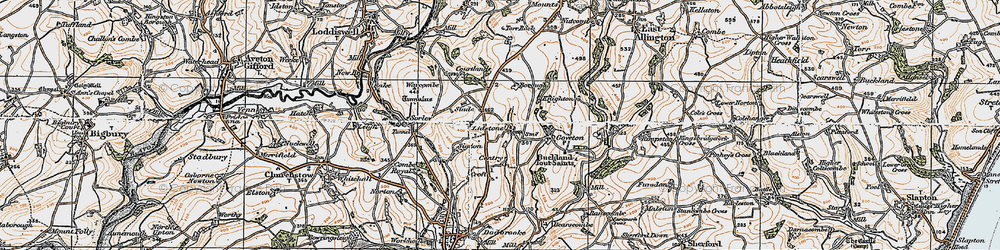 Old map of Ledstone in 1919