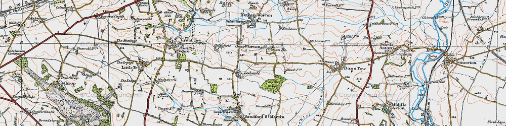 Old map of Ledwell in 1919