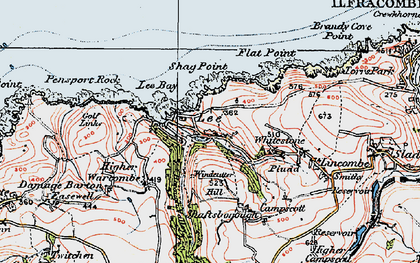 Old map of Windcutter Hill in 1919