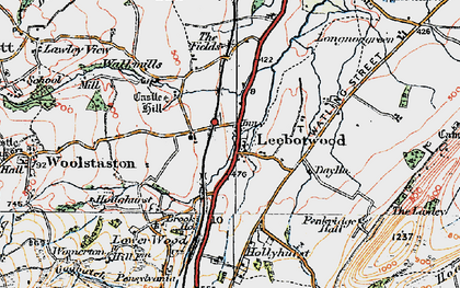 Old map of Leebotwood in 1921