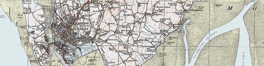 Old map of Leece in 1924