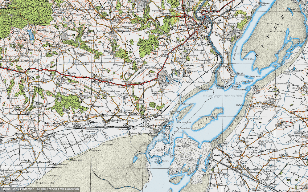 Old Map of Historic Map covering Black Rock in 1919