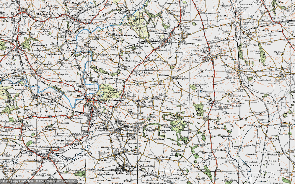 Old Map of Leeholme, 1925 in 1925