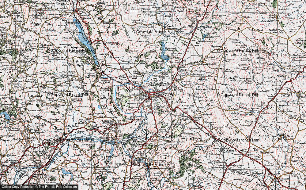 Old Map of Leek, 1923 in 1923