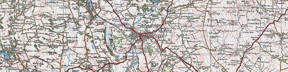 Old map of Leek in 1923