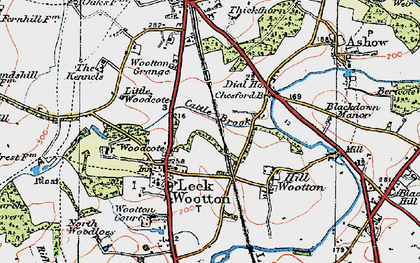 Old map of Leek Wootton in 1919