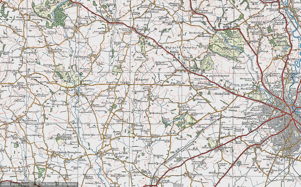 Old Map of Lees, 1921 in 1921