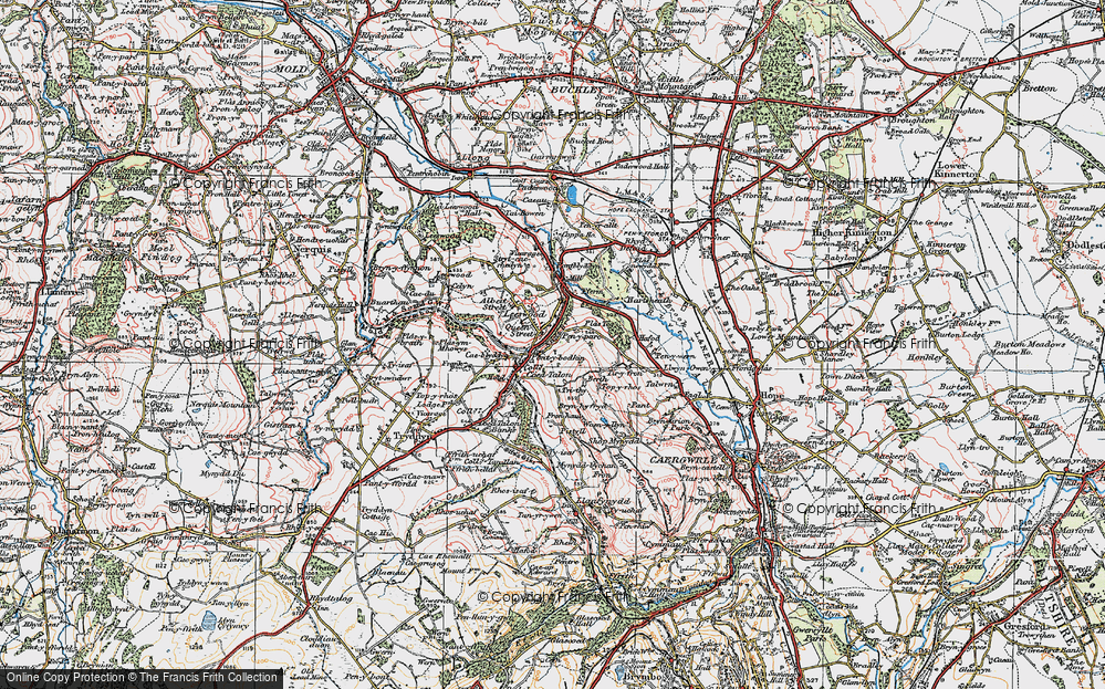 Old Map of Historic Map covering Pontybodkin in 1924