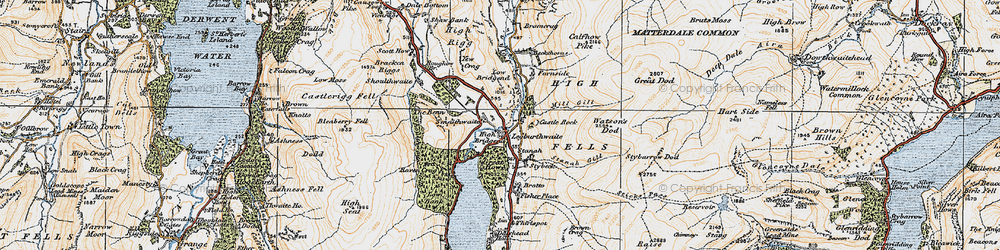Old map of Benn, The in 1925