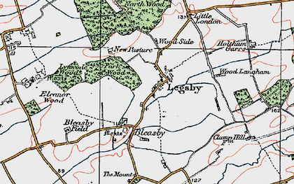 Old map of Wood Langham in 1923