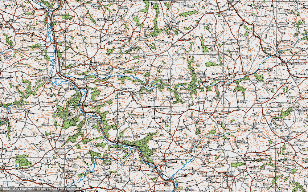 Old Map of Historic Map covering Pouncers in 1919