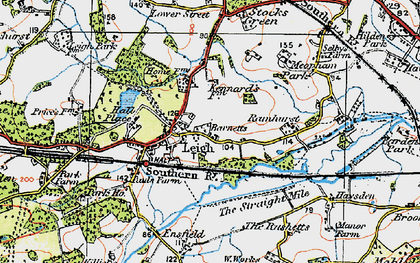Old map of Leigh in 1920