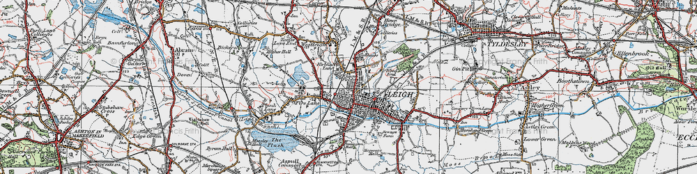 Old map of Leigh in 1924