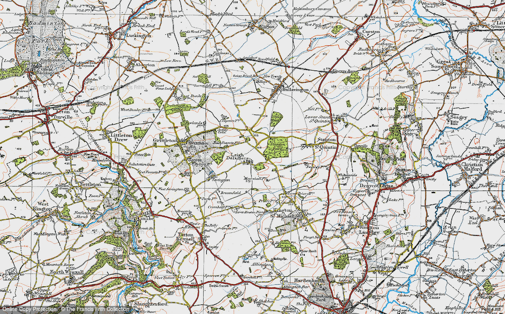 Old Map of Leigh Delamere, 1919 in 1919