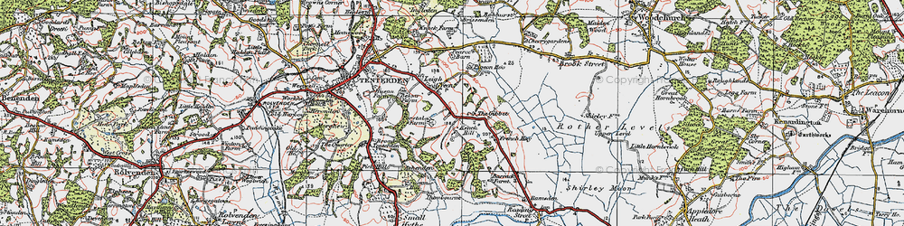 Old map of Leigh Green in 1921