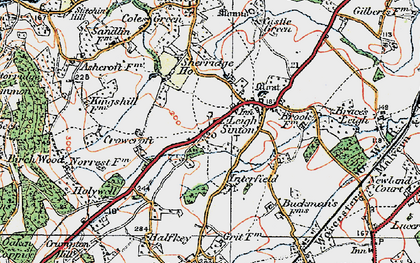 Old map of Leigh Sinton in 1920