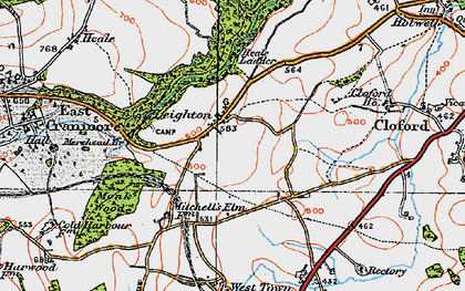 Old map of Leighton in 1919